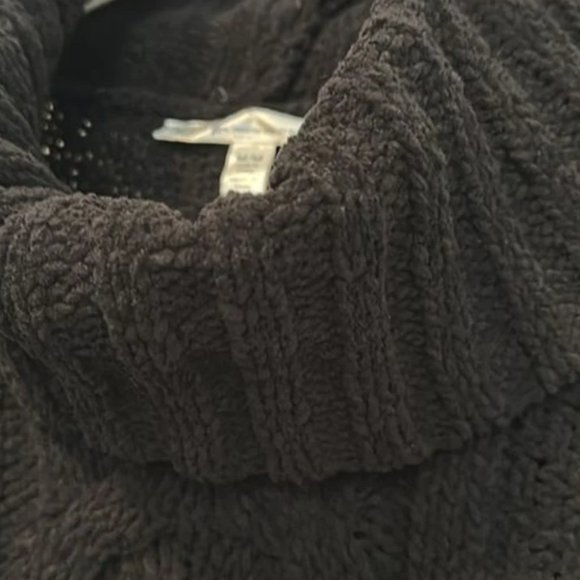 NWT Seven7 Chenille Turtleneck Sweater Black - Picture 4 of 5